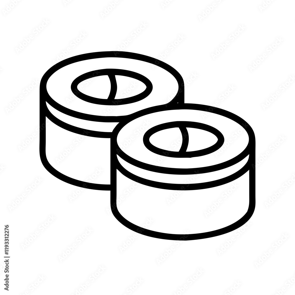 sushi roll icon, sushi roll line art - simple line art of sushi roll, perfect for sushi roll logos and icons and themed design sushi roll icon, sushi roll line art - simple line art of sushi roll, perfect for sushi roll logos and icons and themed design