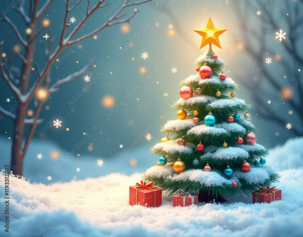 Obraz premium christmas tree and gifts