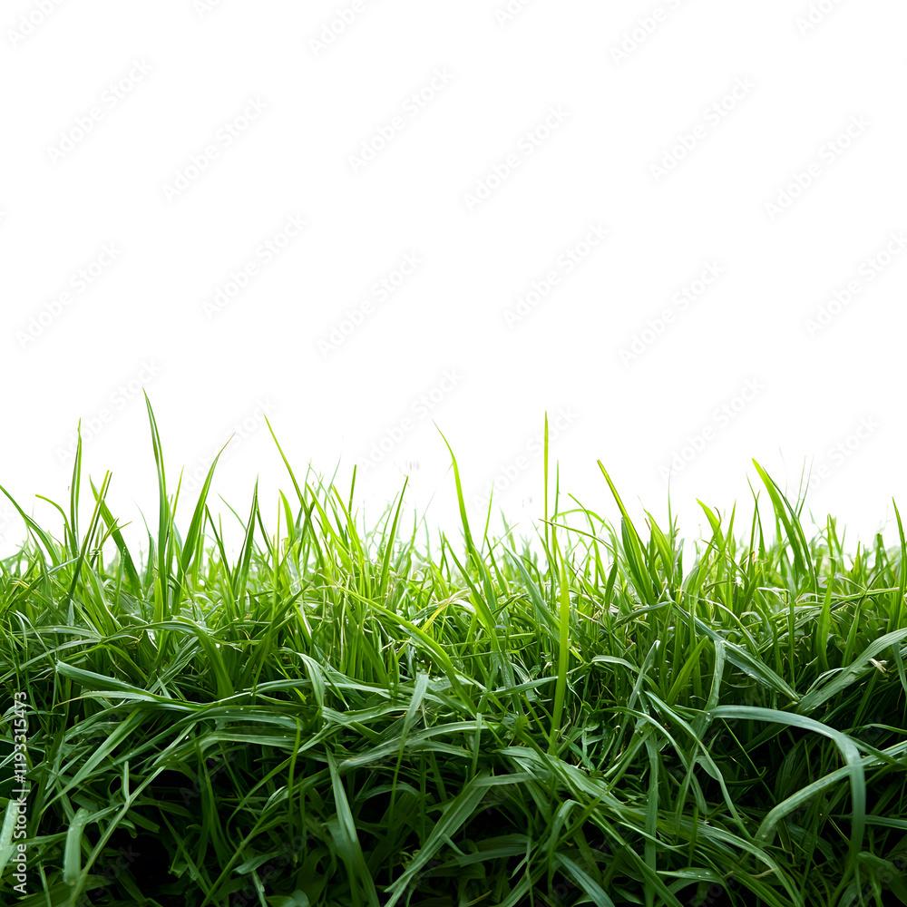 Fototapeta premium Lush green grass isolated on transparent background