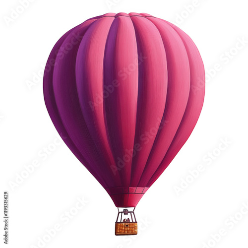 Vibrant pink hot air balloon floats gracefully against a clear sky, embodying a sense of adventure and freedom.