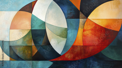 Wallpaper Mural Abstract shapes creating sense of rhythm and harmony in vibrant colors Torontodigital.ca