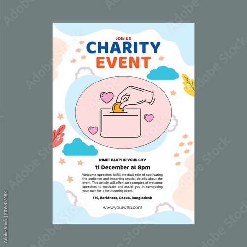 fundraiser flyer vector art illustration