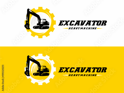 Great Excavator logo Badge Vector, Logo symbol icon