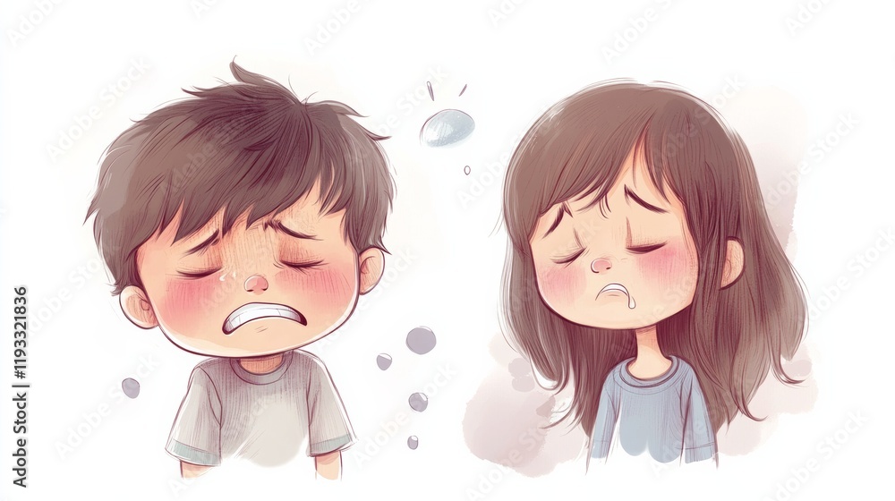 little boy girl weeping and sobbing feeling different negative emotion little boy girl weeping and sobbing feeling different negative emotion