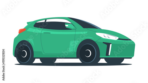 Modern car isolated. Vector illustration.