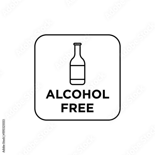 Alcohol free icon Flat illustration sign