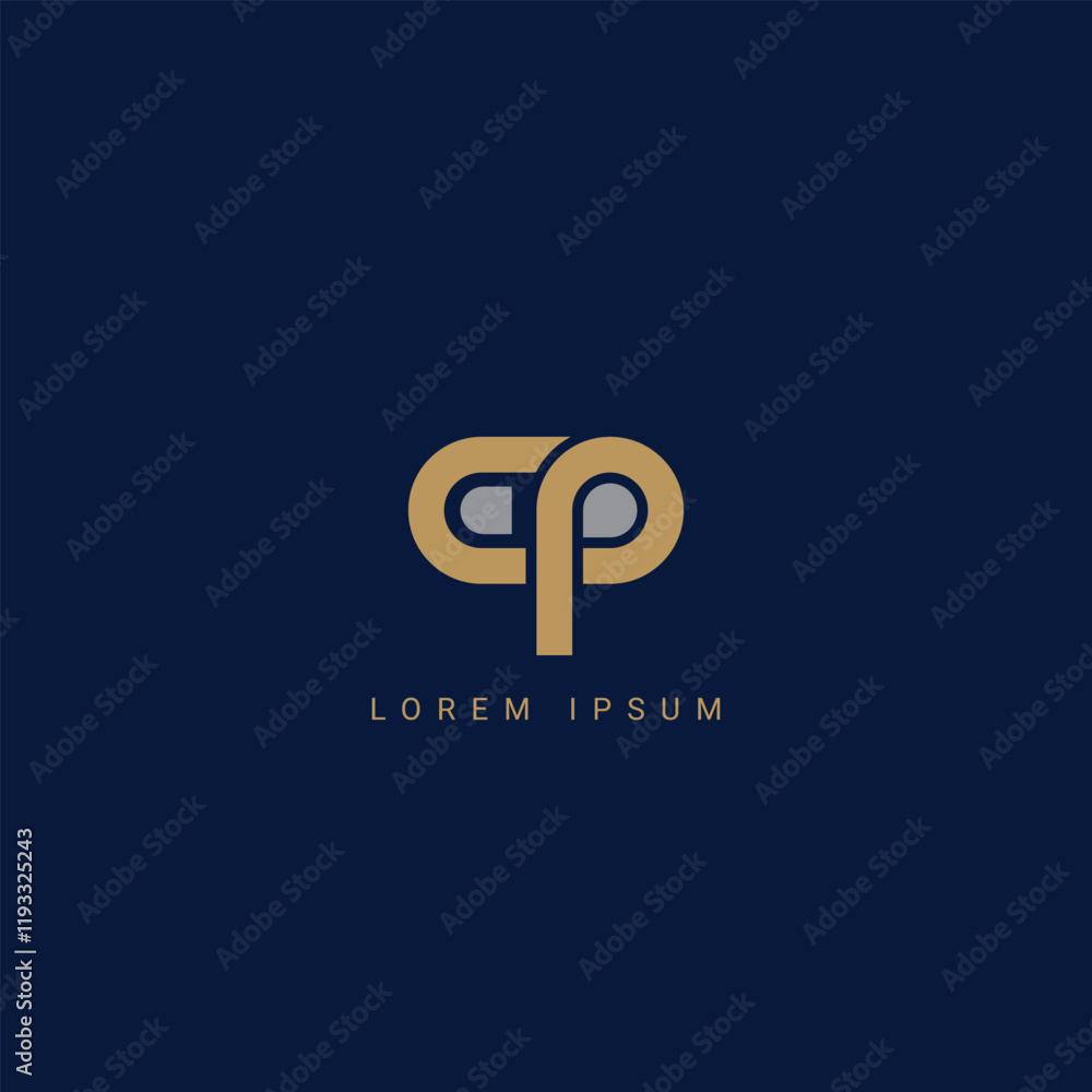Fototapeta premium Initial letter CP, PC modern monogram and elegant logo design, premium logo on luxury background