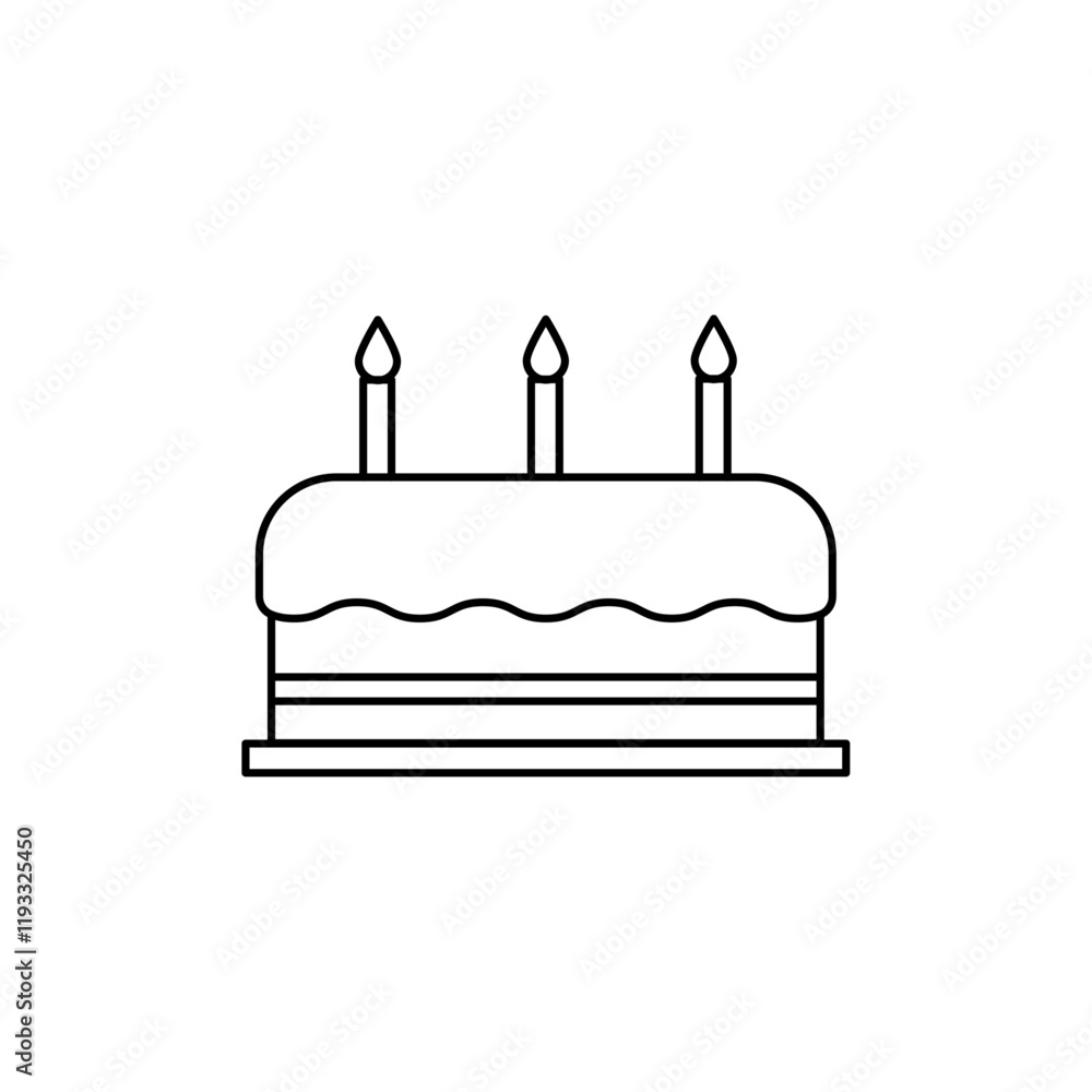 Birthday icon Flat illustration sign Birthday icon Flat illustration sign