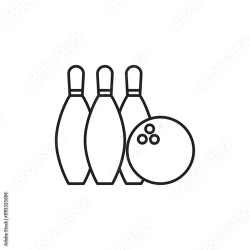 Bowling icon Flat illustration sign