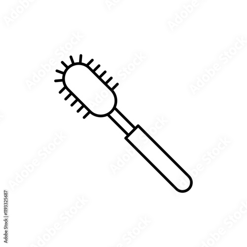 Bottle sweeper cleaning brush icon Flat illustration sign