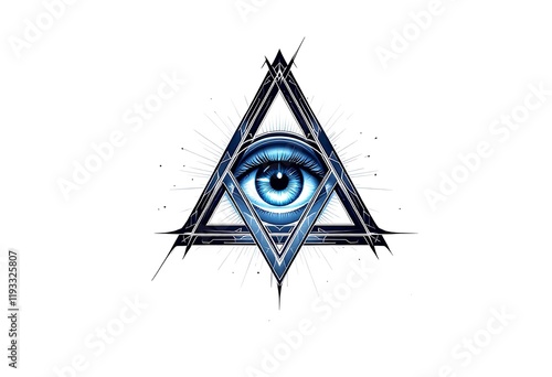 All Seeing Eye in Triangle Mystic Art Design photo