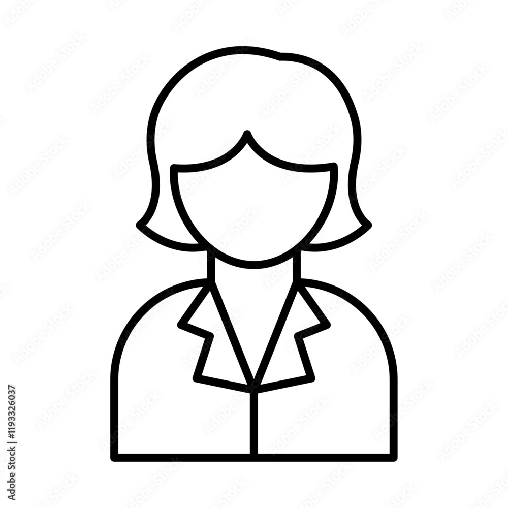 Business women icon Flat illustration sign
