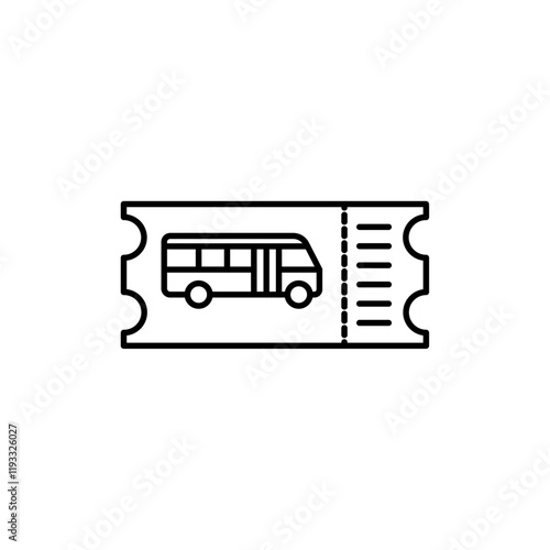 Bus Ticket icon Flat illustration sign