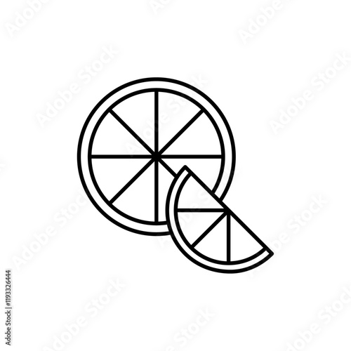 Citrus, lemon, lime, orange, tangerine slice icon Flat illustration sign