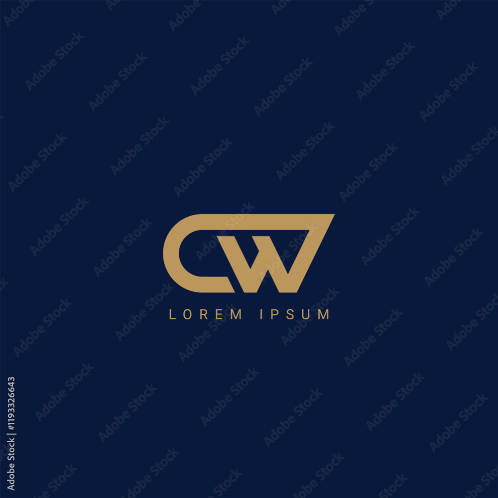 Initial letter CW, WC modern monogram and elegant logo design, premium logo on luxury background Initial letter CW, WC modern monogram and elegant logo design, premium logo on luxury background