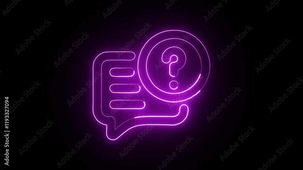 glowing neon conversations icon isolated on black background. HD video motion graphic animation glowing neon conversations icon isolated on black background. HD video motion graphic animation