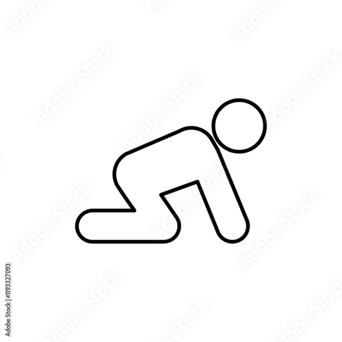 Crawling baby icon Flat illustration sign