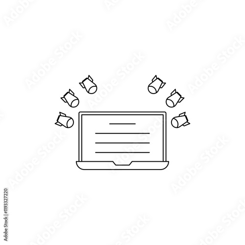 Ddos icon Flat illustration sign