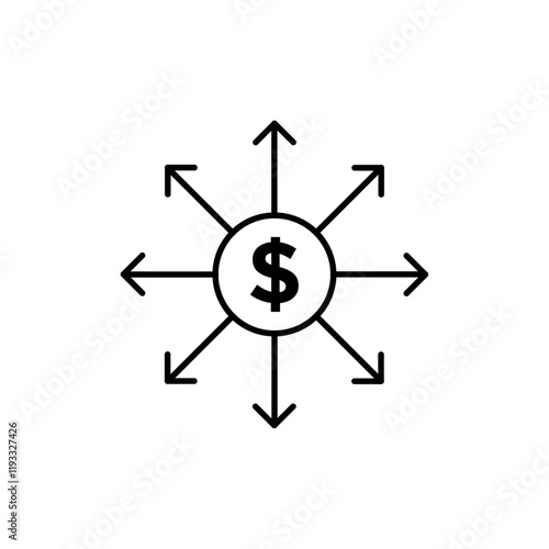 Diversified investment icon Flat illustration sign
