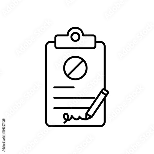 Document petition icon Flat illustration sign
