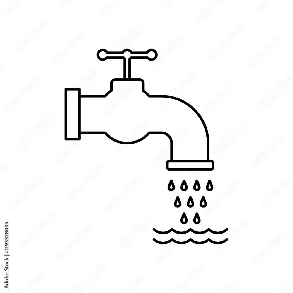 Faucet tap water icon Flat illustration sign Faucet tap water icon Flat illustration sign