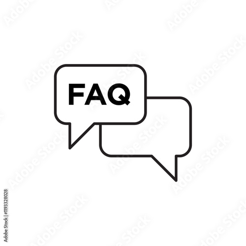 FAQ icon Flat illustration sign