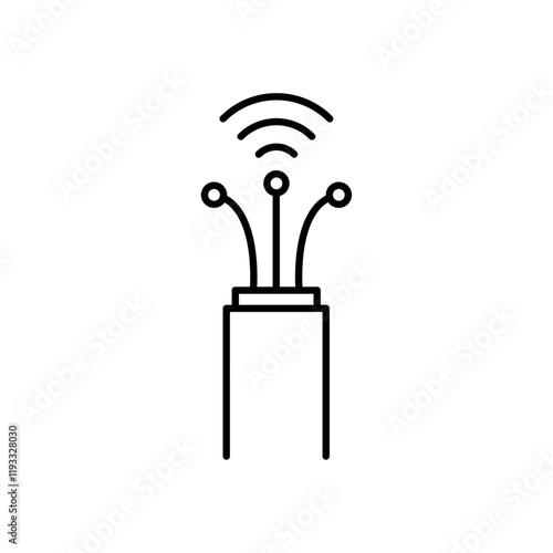 Fiber optic cable icon Flat illustration sign