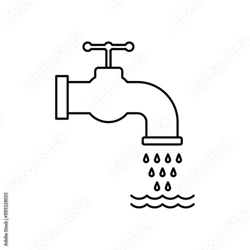 Faucet tap water icon Flat illustration sign