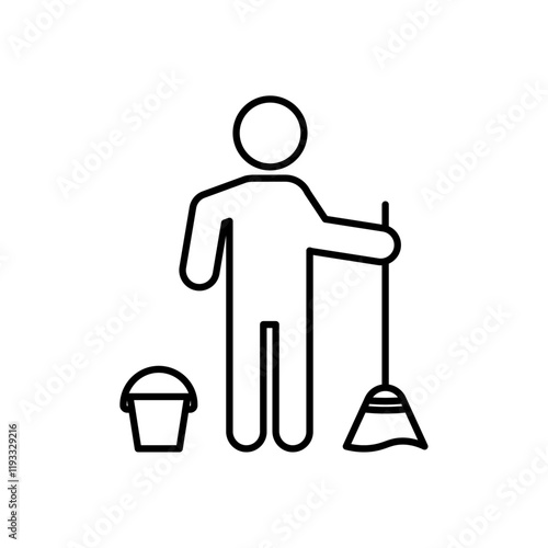 Janitor icon Flat illustration sign