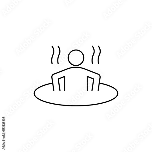 Man relaxing in jacuzzi icon Flat illustration sign