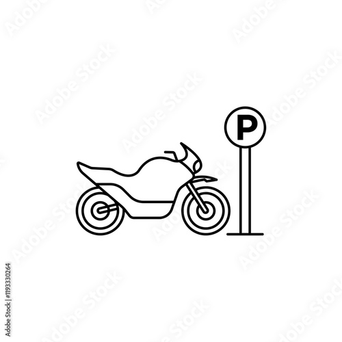 motorbike parking icon Flat illustration sign