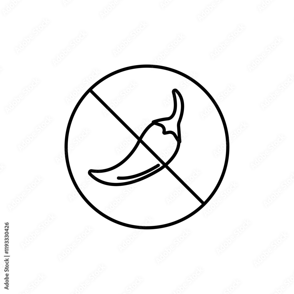 No spicy hot chilli icon Flat illustration sign No spicy hot chilli icon Flat illustration sign