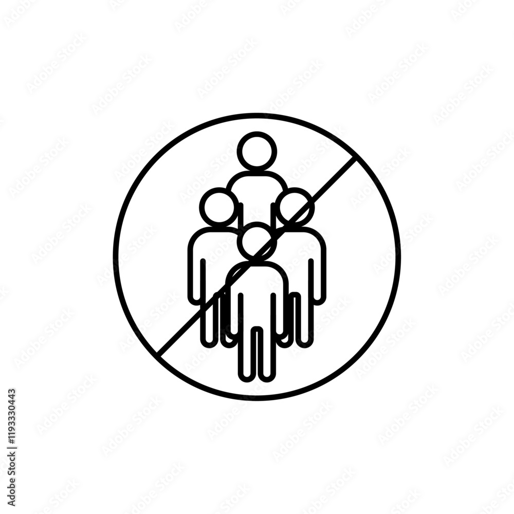 No gathering icon Flat illustration sign No gathering icon Flat illustration sign
