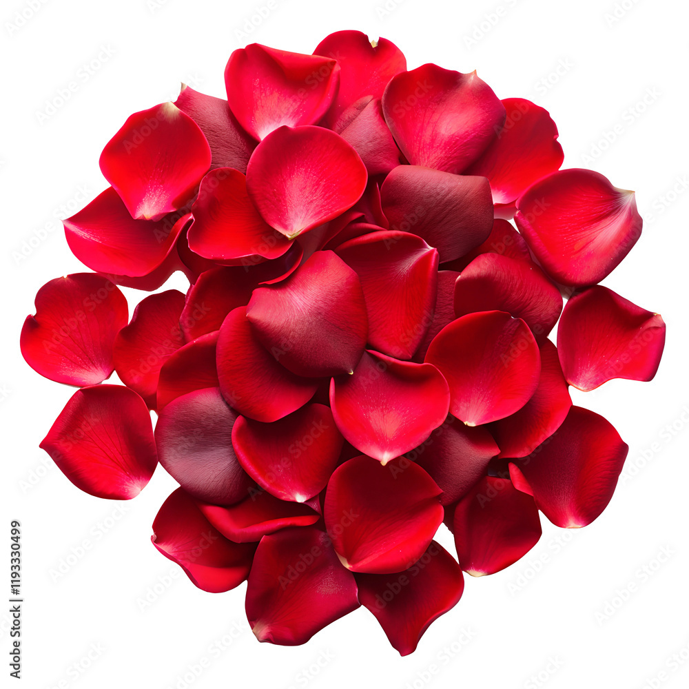 Red rose petals isolated on transparent background png