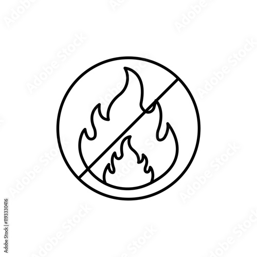 No fire icon Flat illustration sign
