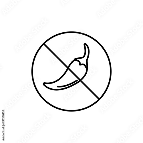 No spicy hot chilli icon Flat illustration sign