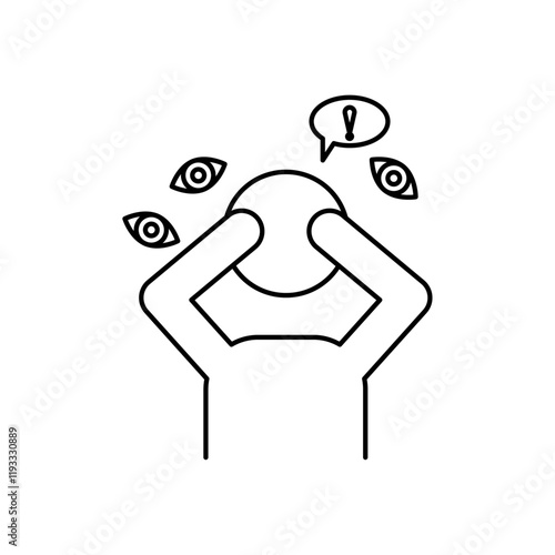 Paranoia icon Flat illustration sign