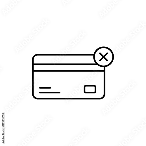 Payment cancel icon Flat illustration sign