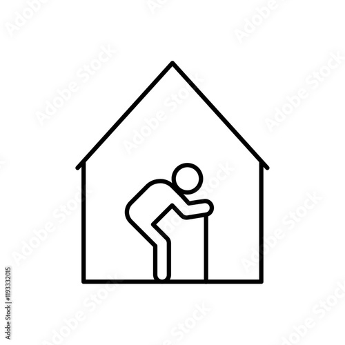 Retirement home icon Flat illustration sign