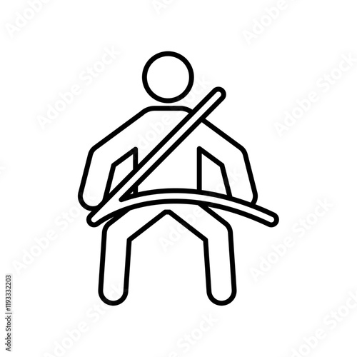 Safety belt icon Flat illustration sign