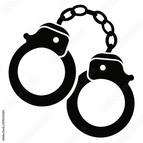 handcuffed icon vector illustration, handcuffed silhouette  