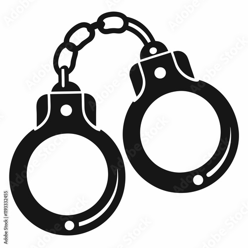 handcuffed icon vector illustration, handcuffed silhouette  