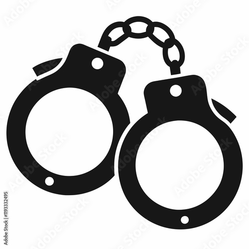 handcuffed icon vector illustration, handcuffed silhouette  