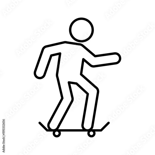 skateboarding icon Flat illustration sign