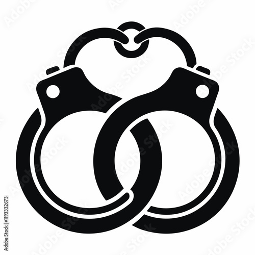 handcuffed icon vector illustration, handcuffed silhouette  