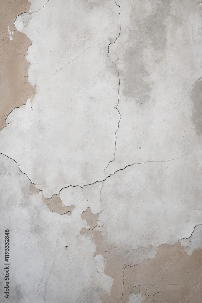 Obraz premium Cement walls have cracked patterns and white backgrounds for tile design, wallpaper, mobile display, computer display, website background, etc.