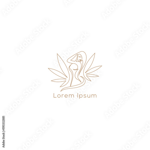 Women Wellness Logo Design Nature Healing Lines