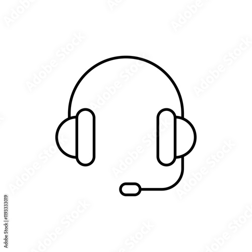 Support headset icon Flat illustration sign