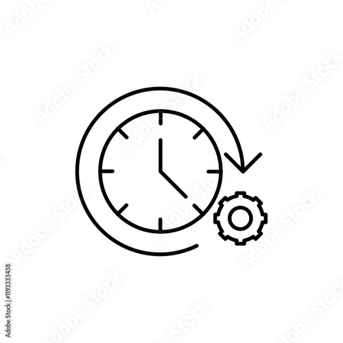 Time management icon Flat illustration sign