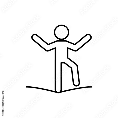 Tightrope walker icon Flat illustration sign